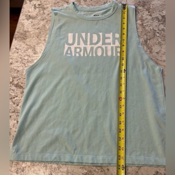 Women’s Under Armour Light Blue Muscle Tank Top Medium - Picture 7 of 8